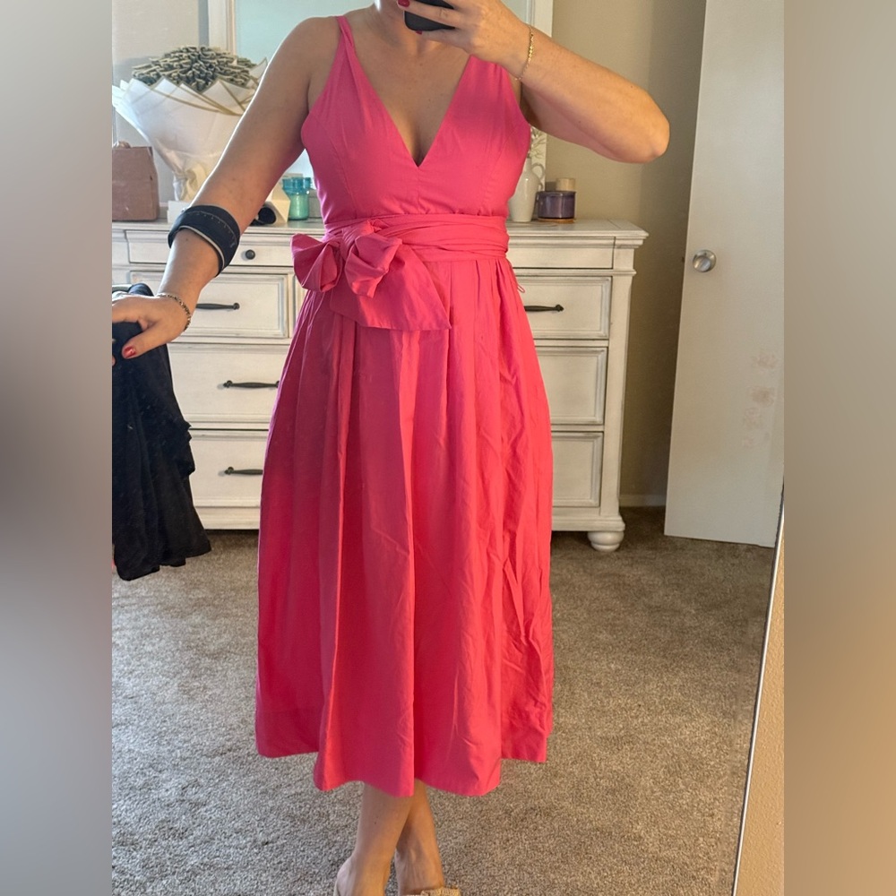 A Love Deep V Neck Sun Dress Pink Sz M